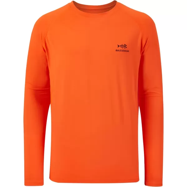 BASSDASH Mens Hunting Camo Performance Long Sleeve Shirt Fishing UPF50 FS13MBlaze Orange