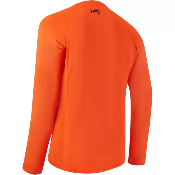 BASSDASH Mens Hunting Camo Performance Long Sleeve Shirt Fishing UPF50 FS13MBlaze Orange