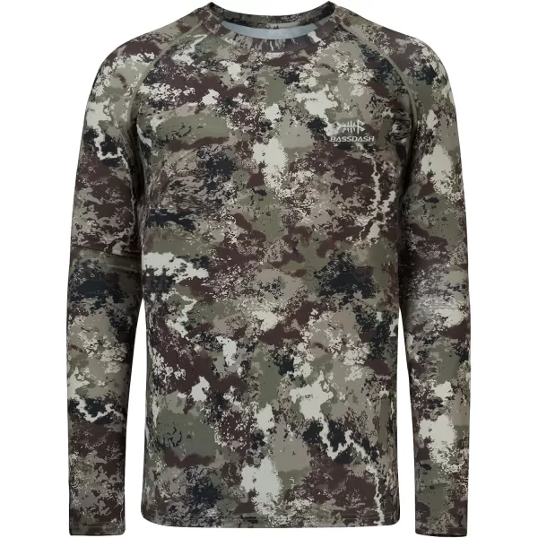 BASSDASH Mens Hunting Camo Performance Long Sleeve Shirt Fishing UPF50 FS13MGrunge Camo