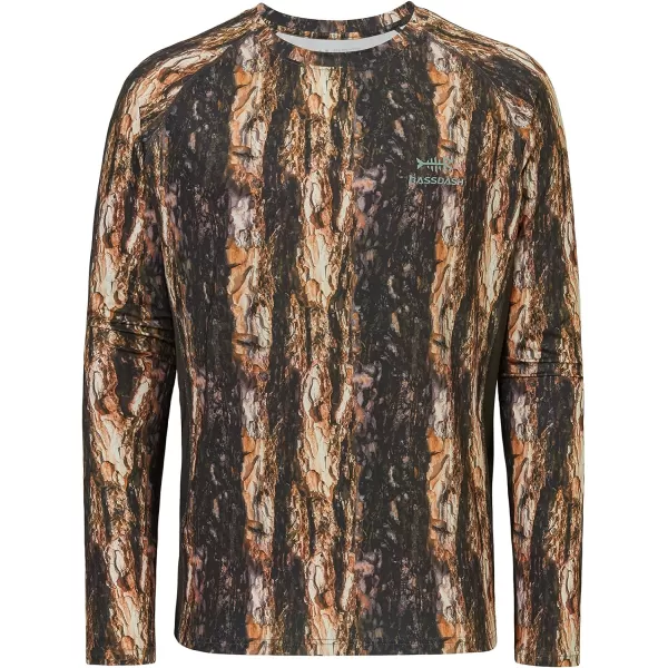 BASSDASH Mens Hunting Camo Performance Long Sleeve Shirt Fishing UPF50 FS13MTree Trunk