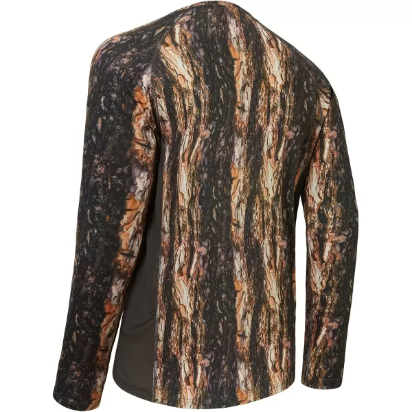 BASSDASH Mens Hunting Camo Performance Long Sleeve Shirt Fishing UPF50 FS13MTree Trunk