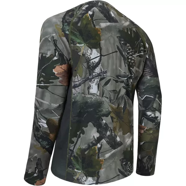 BASSDASH Mens Hunting Camo Performance Long Sleeve Shirt Fishing UPF50 FS13MWoodland