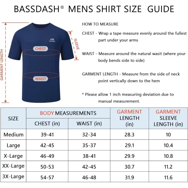 BASSDASH Mens UPF 50 Short Sleeve Fishing Shirts Performance Cooling UV Sun Protection Hiking TShirtsDark Blue  Pack of 2