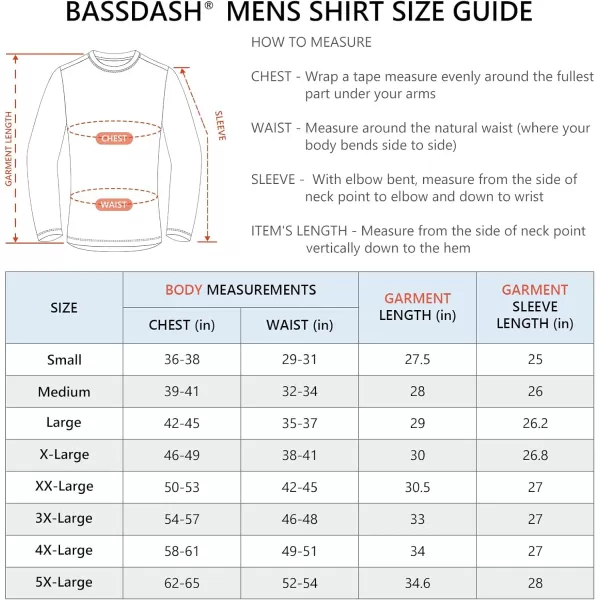 BASSDASH Mens Ultra Soft Cotton Blend UPF 50 Long Sleeve Fishing Shirt UV Sun Protection Casual Performance TeeBlack