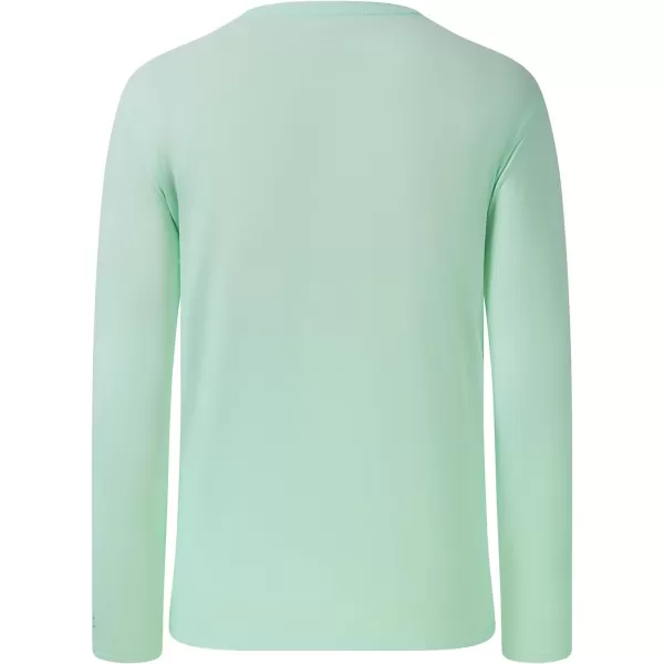 BASSDASH Mens Ultra Soft Cotton Blend UPF 50 Long Sleeve Fishing Shirt UV Sun Protection Casual Performance TeeLight Green