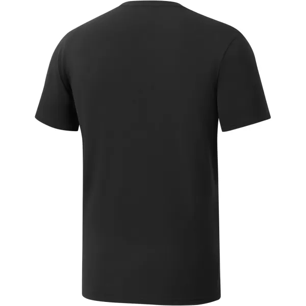 BASSDASH Mens Ultra Soft Cotton Blend UPF 50 Sun Protection TShirt Short Sleeve Lightweight Cooling Casual Basic TeeBlack