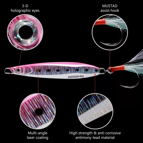 BASSDASH STIX Casting Jig Lure Vertical Slow Jigging Lures Mustad Hooks 07oz 11oz 14oz 21oz 28oz 39oz Mustad Hooks for Saltwater Freshwater Kayak Boat Shore Fishing 3Pack3Pack CFR