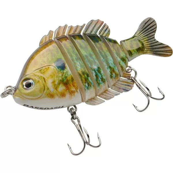 BASSDASH SwimPanfish Multi Jointed Panfish Bluegill Swimbaits Hard Topwater Bass Lures Fishing Lure Crank Saltwater 35in085ozBlueGold Pumpkinseed