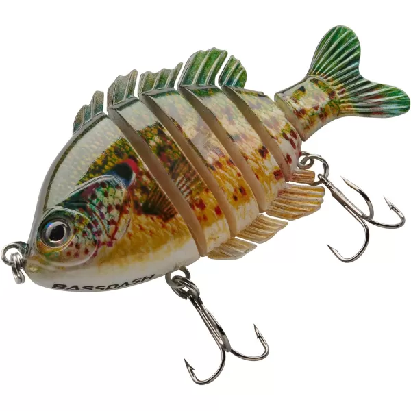 BASSDASH SwimPanfish Multi Jointed Panfish Bluegill Swimbaits Hard Topwater Bass Lures Fishing Lure Crank Saltwater 35in085ozSpotted Sunfish