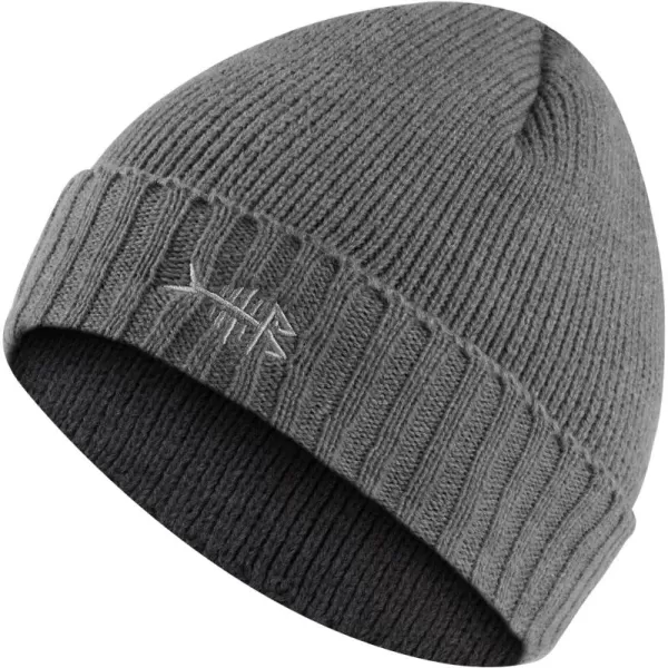 BASSDASH Winter Beanie Hats with Fleece Lining Thick Warm for Men Women Stretchy Fit Unisex Cuffed Knit HatGrey