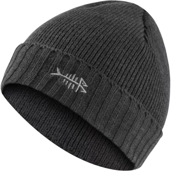 BASSDASH Winter Beanie Hats with Fleece Lining Thick Warm for Men Women Stretchy Fit Unisex Cuffed Knit HatHeather Dark Grey