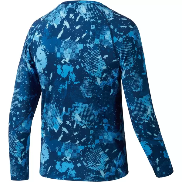 BASSDASH Youth UPF50 Camo Long Sleeve Fishing Shirt UV Protection Quick Dry TeeBlue Sport Camo