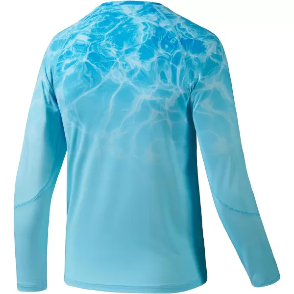 BASSDASH Youth UPF50 Camo Long Sleeve Fishing Shirt UV Protection Quick Dry TeeRipple Water Gradient