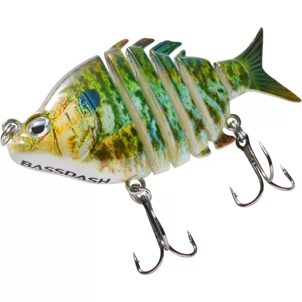 Bassdash SwimPanfish 25034oz Hard Bluegill Swimbaits Multi Jointed Topwater Trout Bass Fishing Crank Lure for Freshwater and SaltwaterBlueGold Pumpkinseed