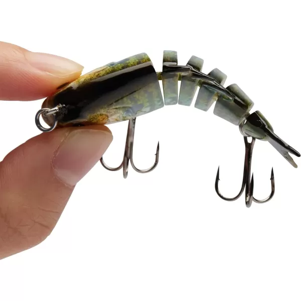 Bassdash SwimPanfish 25034oz Hard Bluegill Swimbaits Multi Jointed Topwater Trout Bass Fishing Crank Lure for Freshwater and SaltwaterBlueGold Pumpkinseed
