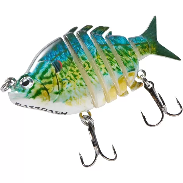 Bassdash SwimPanfish 25034oz Hard Bluegill Swimbaits Multi Jointed Topwater Trout Bass Fishing Crank Lure for Freshwater and SaltwaterBlueYellow