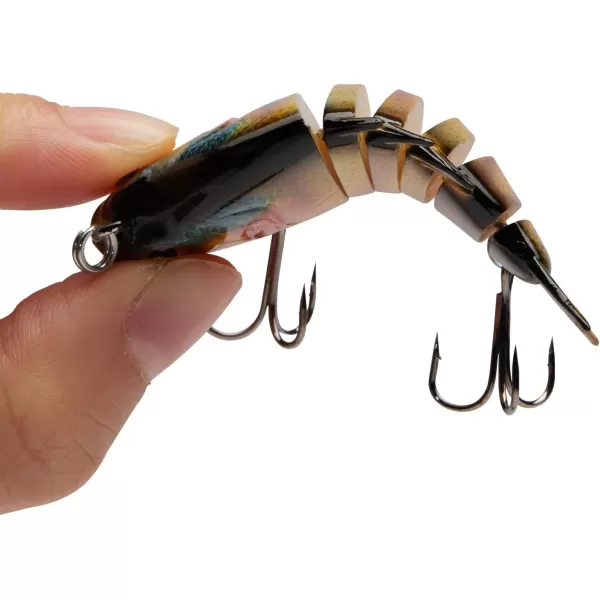 Bassdash SwimPanfish 25034oz Hard Bluegill Swimbaits Multi Jointed Topwater Trout Bass Fishing Crank Lure for Freshwater and SaltwaterOrange Sunfish