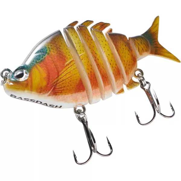 Bassdash SwimPanfish 25034oz Hard Bluegill Swimbaits Multi Jointed Topwater Trout Bass Fishing Crank Lure for Freshwater and SaltwaterOrange Sunfish