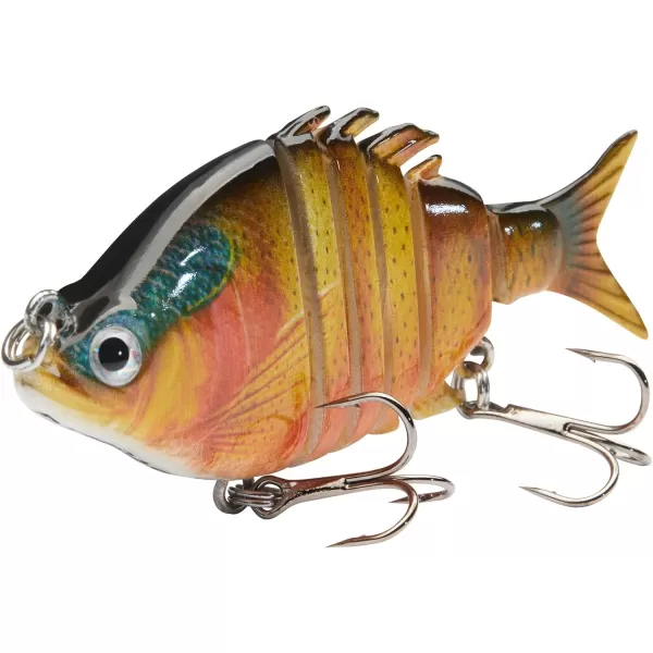 Bassdash SwimPanfish 25034oz Hard Bluegill Swimbaits Multi Jointed Topwater Trout Bass Fishing Crank Lure for Freshwater and SaltwaterPack of 4 Colors RBOB