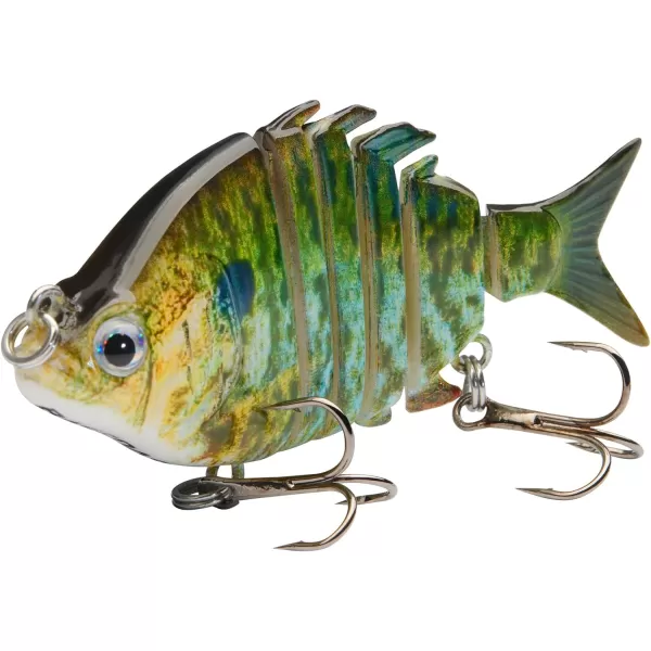 Bassdash SwimPanfish 25034oz Hard Bluegill Swimbaits Multi Jointed Topwater Trout Bass Fishing Crank Lure for Freshwater and SaltwaterPack of 4 Colors RBOB