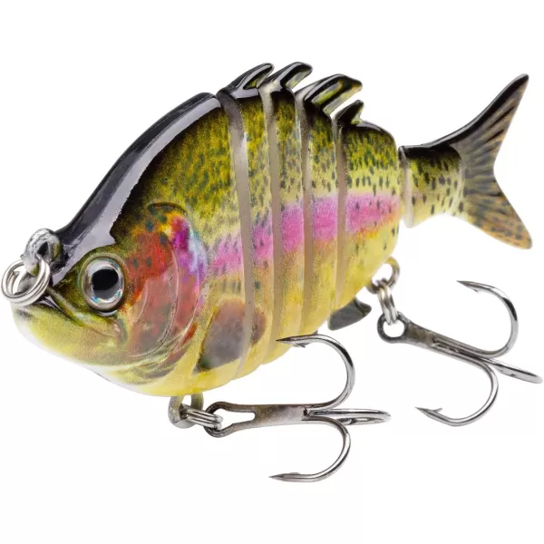 Bassdash SwimPanfish 25034oz Hard Bluegill Swimbaits Multi Jointed Topwater Trout Bass Fishing Crank Lure for Freshwater and SaltwaterPack of 4 Colors BLPR