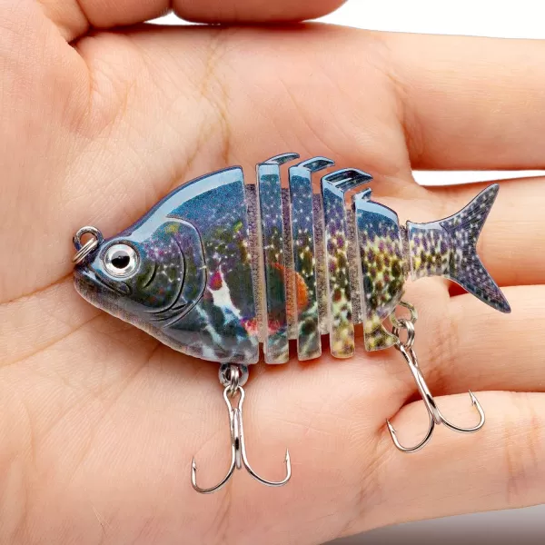 Bassdash SwimPanfish 25034oz Hard Bluegill Swimbaits Multi Jointed Topwater Trout Bass Fishing Crank Lure for Freshwater and SaltwaterPumpkinseed