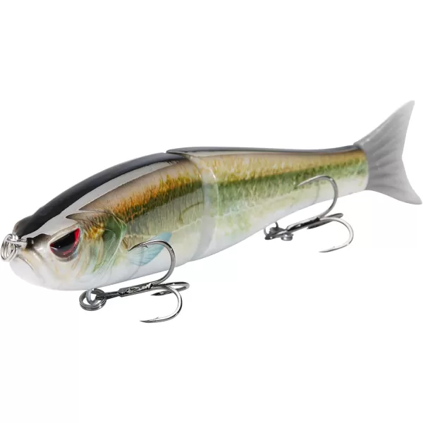 Bassdash SwimShad Glide Baits Jointed Swimbait Bass Pike Salmon Trout Muskie Fishing Lure3PackFluorescent White Shad Emerald Shiner Lake Chub