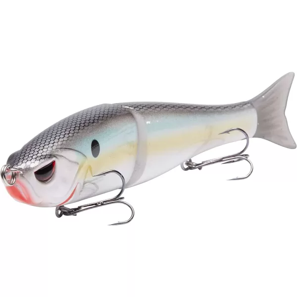 Bassdash SwimShad Glide Baits Jointed Swimbait Bass Pike Salmon Trout Muskie Fishing Lure3PackWhite Shad  Threadfin  Blue Gold