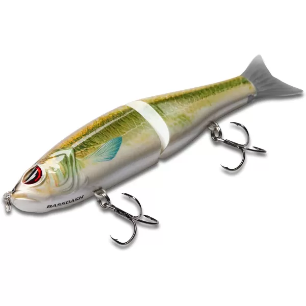 Bassdash SwimShad Glide Baits Jointed Swimbait Bass Pike Salmon Trout Muskie Fishing LureEmerald Shiner