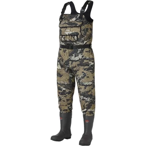 BASSDASH Bare Camo Neoprene Chest Fishing Hunting Waders for Men with 600 Grams Insulated Rubber Boot Foot in 8 SizesBoot Foot  Bare Camo