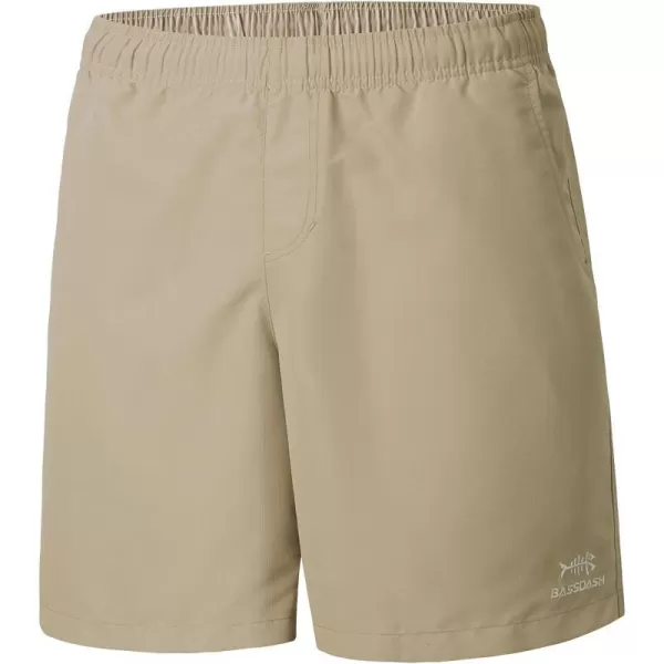 BASSDASH Mens 8Fishing Water Shorts Quick Dry UPF 50 Lightweight Cargo Hiking Kayaking Casual BottomLight Khaki