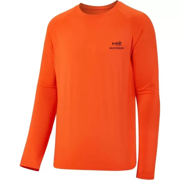 BASSDASH Mens Hunting Camo Performance Long Sleeve Shirt Fishing UPF50 FS13MBlaze Orange