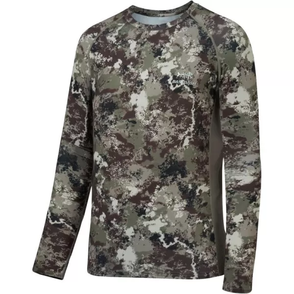 BASSDASH Mens Hunting Camo Performance Long Sleeve Shirt Fishing UPF50 FS13MGrunge Camo