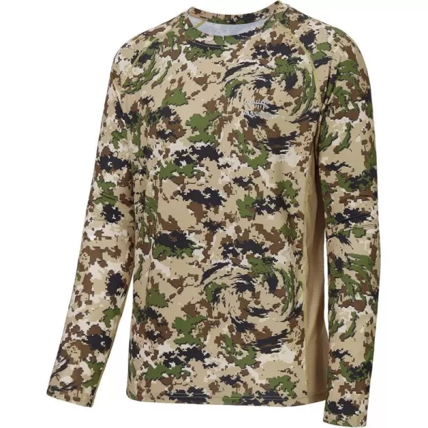 BASSDASH Mens Hunting Camo Performance Long Sleeve Shirt Fishing UPF50 FS13MHighland