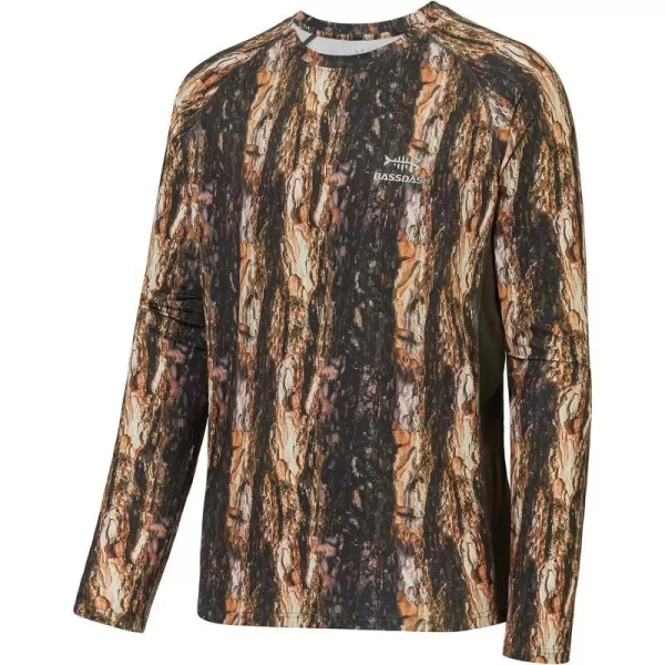 BASSDASH Mens Hunting Camo Performance Long Sleeve Shirt Fishing UPF50 FS13MTree Trunk