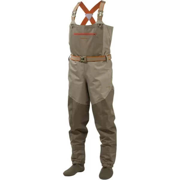 BASSDASH Mens IMMERSE Tan Waders Waterproof Breathable Fly Fishing Stocking Foot Chest Waders for Hunting LightweightTanDun