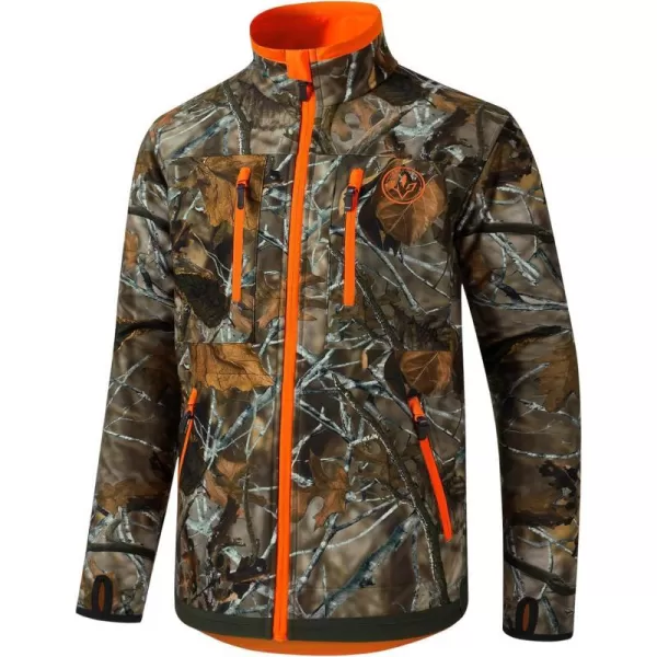 BASSDASH Mens Reversible Insulated Hunting Jacket Lightweight Silent Water Resistant Windproof Camo Fishing Winter CoatAutumn Forest