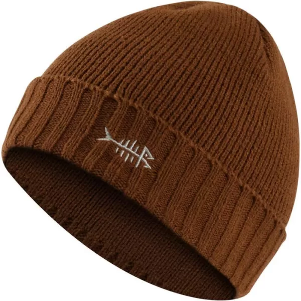 BASSDASH Winter Beanie Hats with Fleece Lining Thick Warm for Men Women Stretchy Fit Unisex Cuffed Knit HatBrown