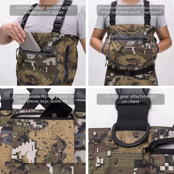 BASSDASH Breathable Ultra Lightweight Veil Camo Chest Stocking Foot Fishing Hunting Waders for MenBASSDASH Breathable Ultra Lightweight Veil Camo Chest Stocking Foot Fishing Hunting Waders for Men