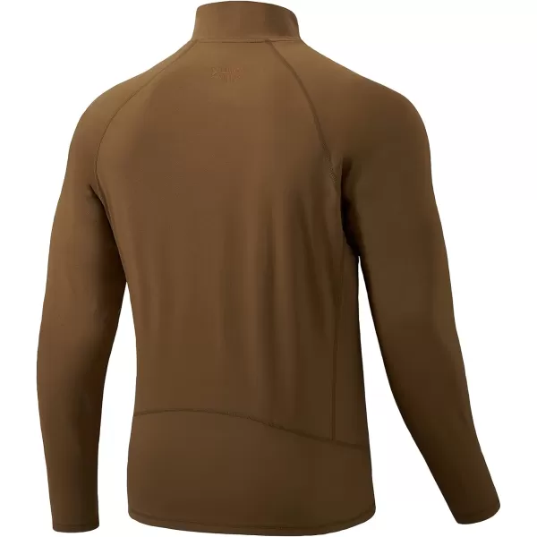 BASSDASH Mens Midweight Thermal Base Layer 14 Zip Pullover Shirt Underwear Top Warm Ultra Soft Quick Dry FS20MDark Brown