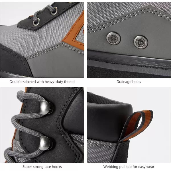BASSDASH Mens Wading Boots Lightweight AntiSlip Rubber Sole Fly Fishing Wading ShoesBlackGrey