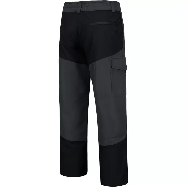 BASSDASH Splice Mens Waterproof Breathable Hunting Pants Ripstop Camo Fishing Rain PantDark GreyBlack