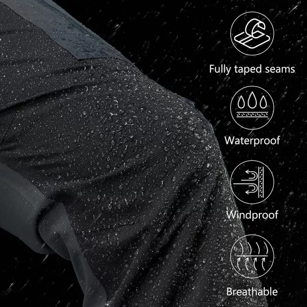 BASSDASH Splice Mens Waterproof Breathable Hunting Pants Ripstop Camo Fishing Rain PantDark GreyBlack