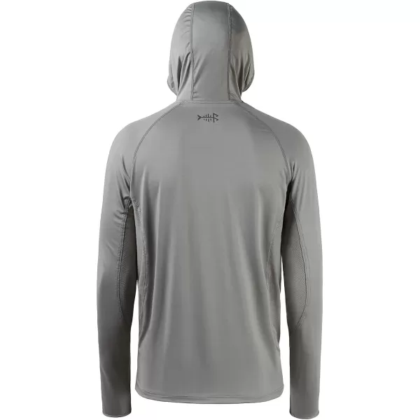 BASSDASH UPF 50 Mens Long Sleeve Fishing Shirt with Mask UV Neck Gaiter HoodieAsh Grey