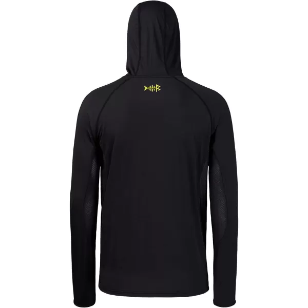 BASSDASH UPF 50 Mens Long Sleeve Fishing Shirt with Mask UV Neck Gaiter HoodieBlack