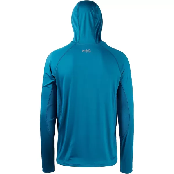 BASSDASH UPF 50 Mens Long Sleeve Fishing Shirt with Mask UV Neck Gaiter HoodieEmerald Blue