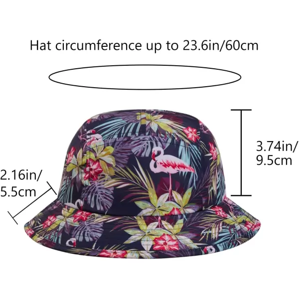 BASSDASH UPF50 Fishing Bucket Hat for Men Women Lightweight Water Resistant Packable Outdoor Summer Sun Hats FH13BlackFlamingo