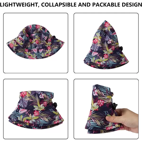 BASSDASH UPF50 Fishing Bucket Hat for Men Women Lightweight Water Resistant Packable Outdoor Summer Sun Hats FH13BlackFlamingo