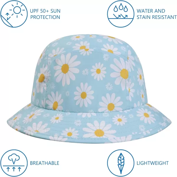 BASSDASH UPF50 Fishing Bucket Hat for Men Women Lightweight Water Resistant Packable Outdoor Summer Sun Hats FH13Daisy