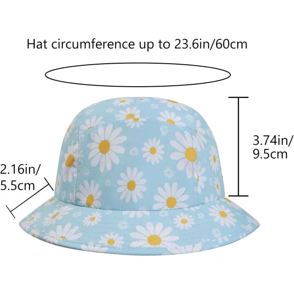 BASSDASH UPF50 Fishing Bucket Hat for Men Women Lightweight Water Resistant Packable Outdoor Summer Sun Hats FH13Daisy